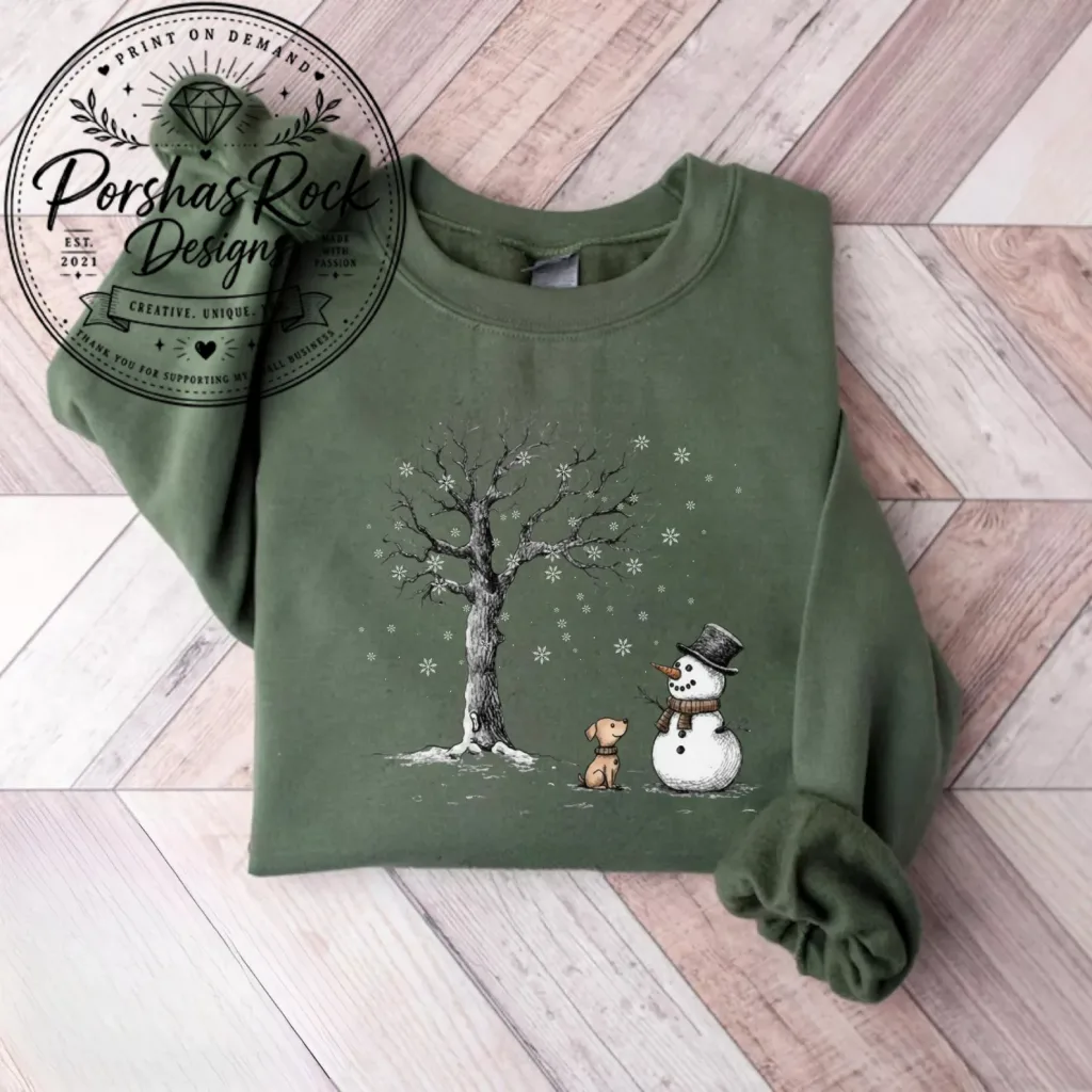 anh 13 giang sinh Let It Snow Sweatshirt, Christmas Snowman Sweatshirt