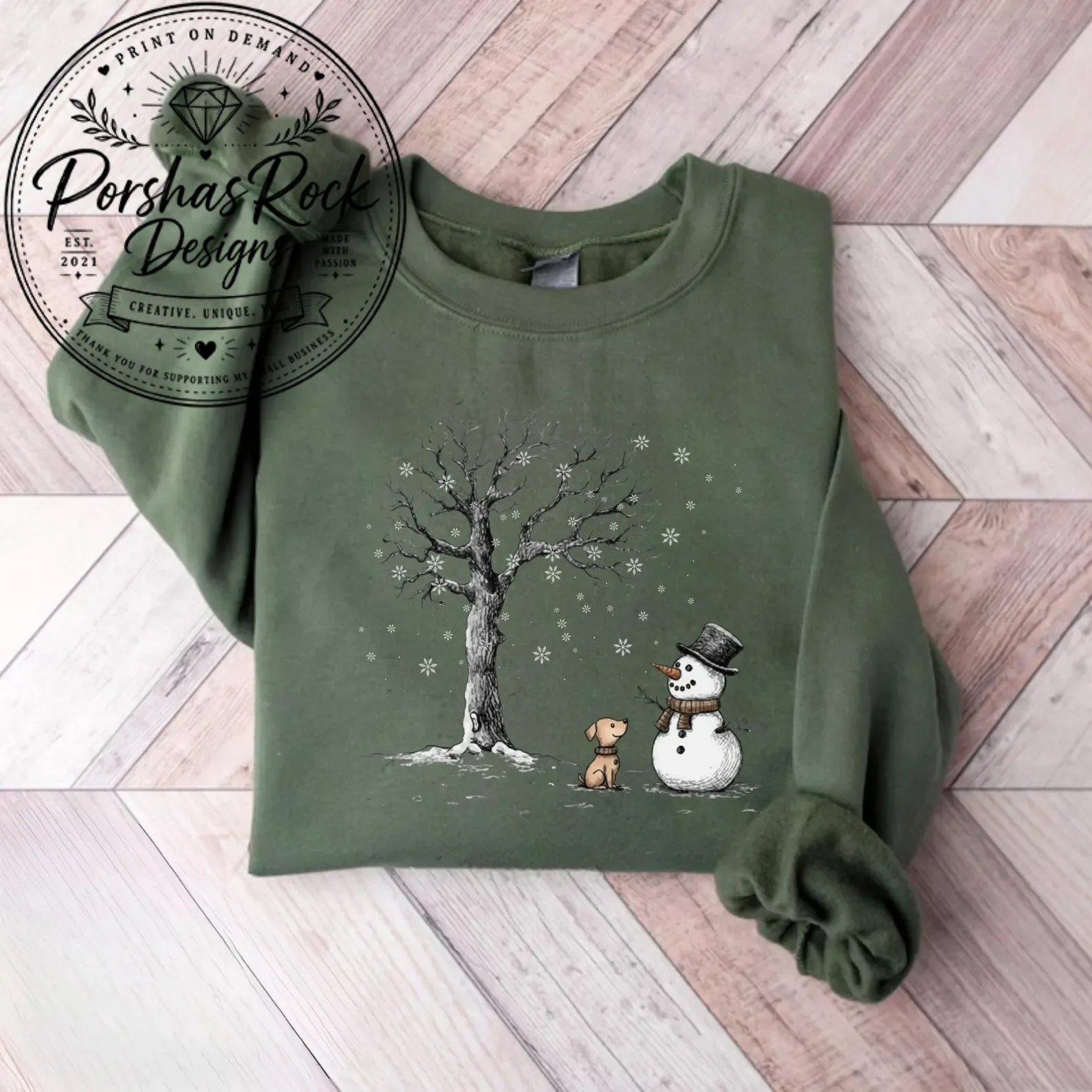 Let It Snow Sweatshirt, Christmas Snowman Sweatshirt