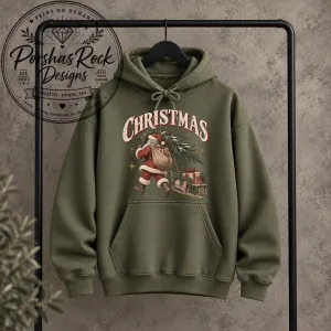 Christmas Hoodie Women, Vintage Santa Claus Hoodie