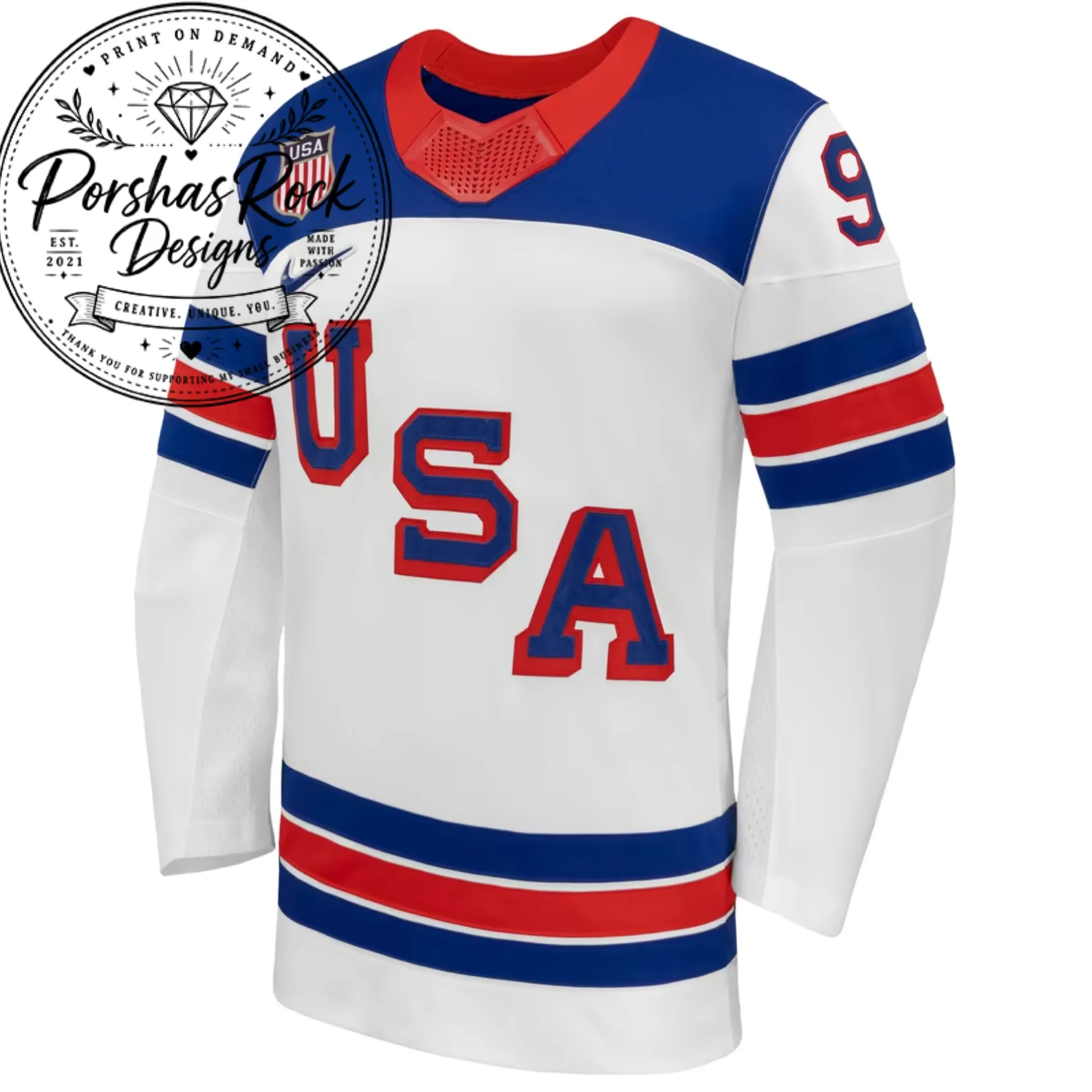 Men's Nike Jack Eichel USA Hockey Jersey