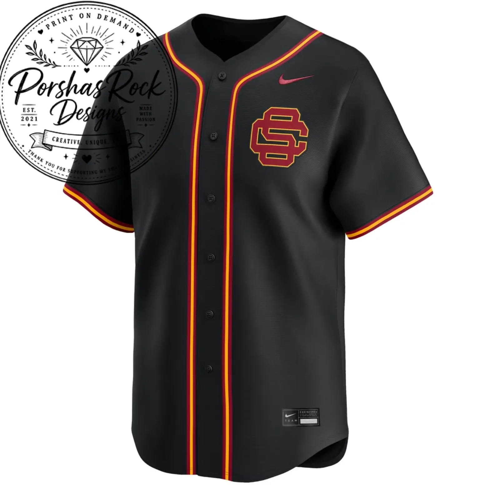 Men's Nike Black Baseball Jersey