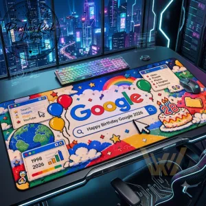 Google Happy Birthday 2026 – Personalized Desk Mat 1 Google Happy Birthday 2026 – Personalized Desk Mat