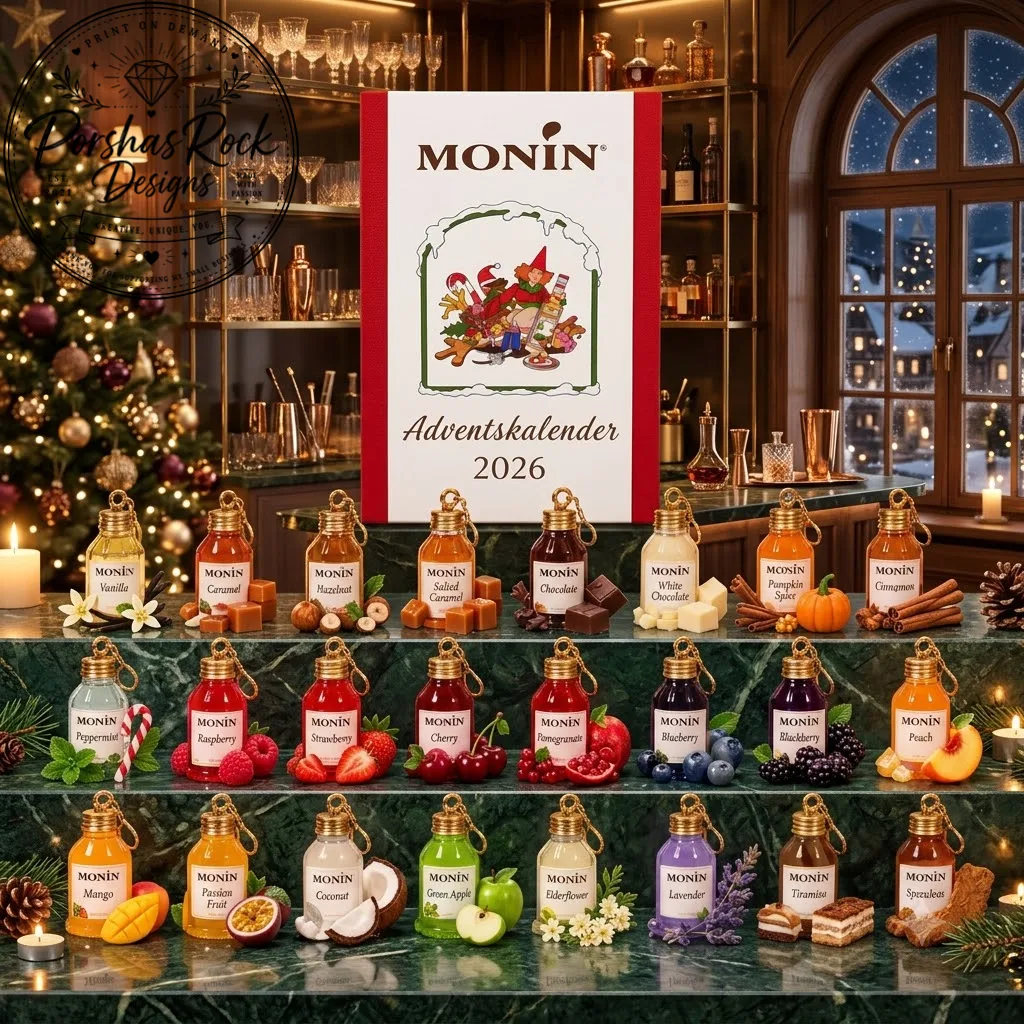 Monin 2026 – 24-Day Syrup Bottle Ornament Advent Calendar